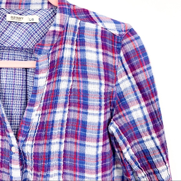 Old Navy Long Sleeve Plaid Button-Up - Picture 2 of 9